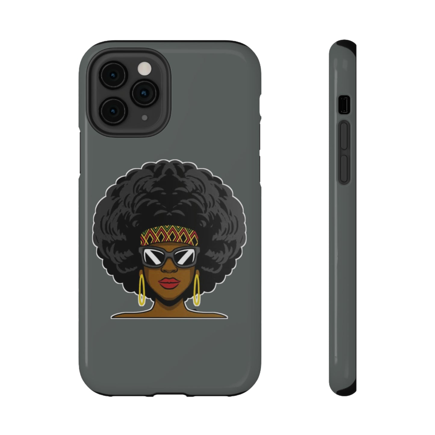 Grey Afro Phone Case