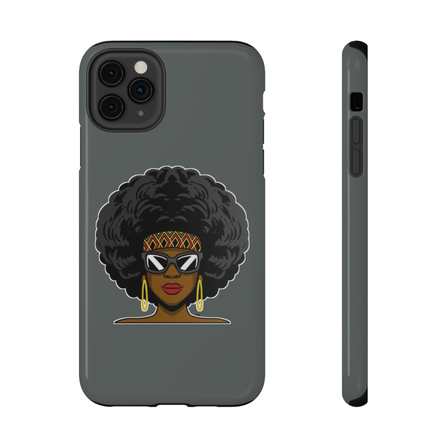 Grey Afro Phone Case